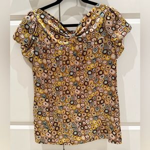 Diane Von Furstenberg cap sleeve silk blouse